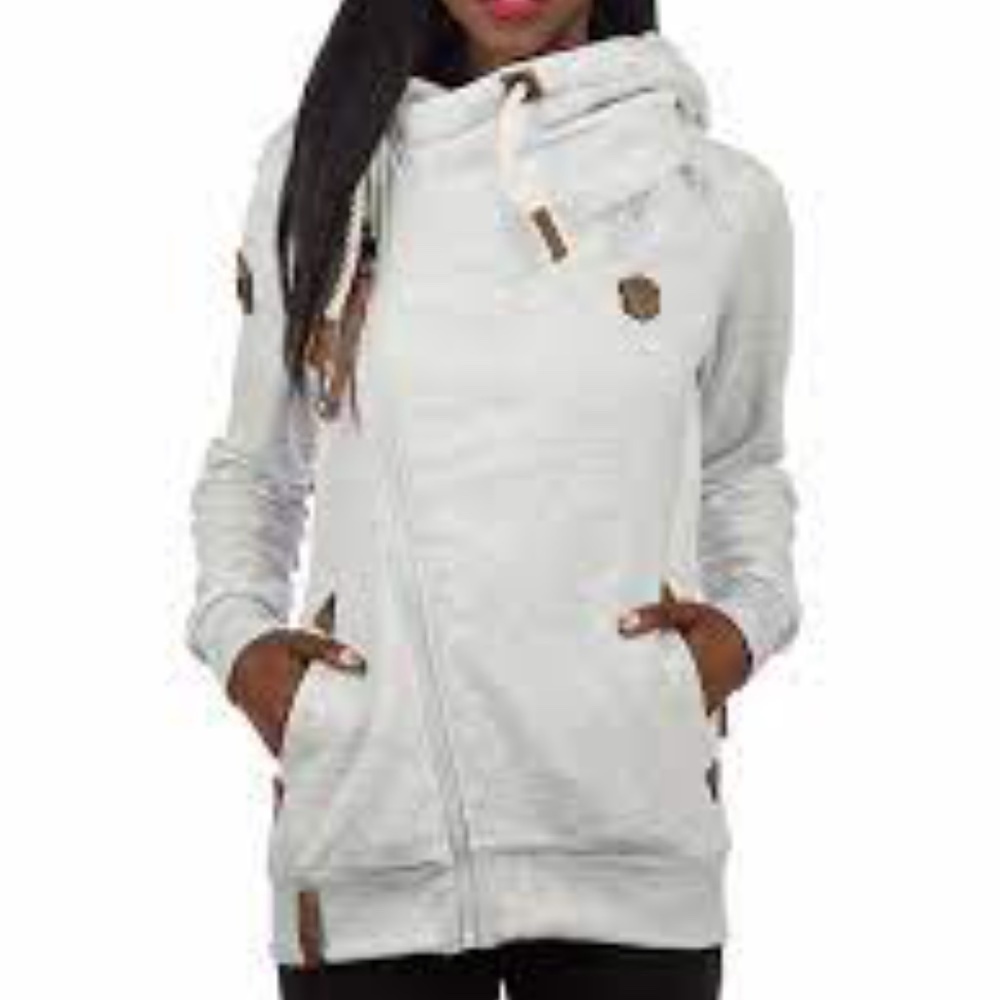 Naketano Women's Off-White Hooded Zip Jacket